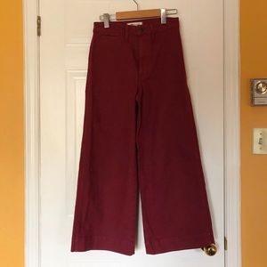 Madewell wide leg crop jeans size 25